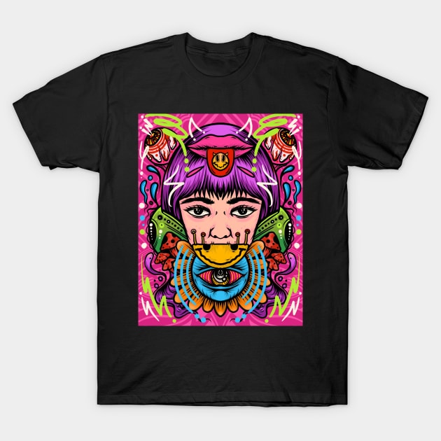 Woman psychedelic T-Shirt by Blunts